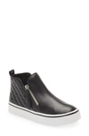 Steve Madden Jvicey Quilted Zip Sneaker In Black