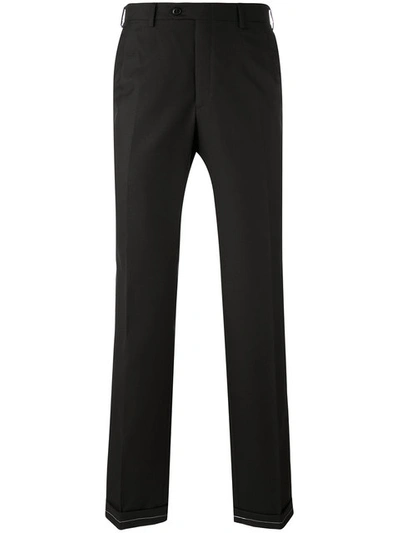 Brioni Straight-leg Silk-trimmed Wool Tuxedo Trousers In Black