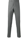 Thom Browne Classic Backstrap Side Tab Wool Pants In Grey