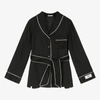 Dolce & Gabbana Logo-patch Button-front Silk Shirt In Black