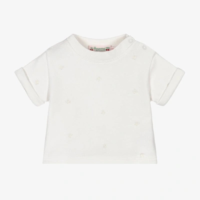 Bonpoint Babies' Ivory Cherry Cotton Sweatshirt