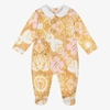 ALVIERO MARTINI GIRLS PINK & GOLD GEO ARABIC PRINT BABYGROW