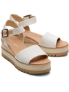 Toms Oms Womens Natural Yarn Dye Diana Ankle-strap Leather Wedge Sandals In Multi