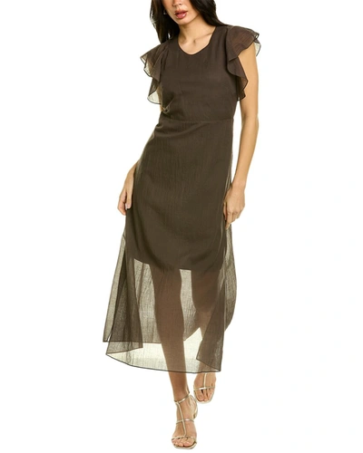 Theory Summer Midi Dress In Brown