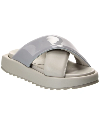 Gia Couture Gia Borghini Rosie Leather Platform Sandal In Grey