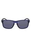Cole Haan 57mm Squared Polarized Sunglasses In Navy Crystal