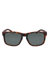 Cole Haan 57mm Squared Polarized Sunglasses In Tortoise