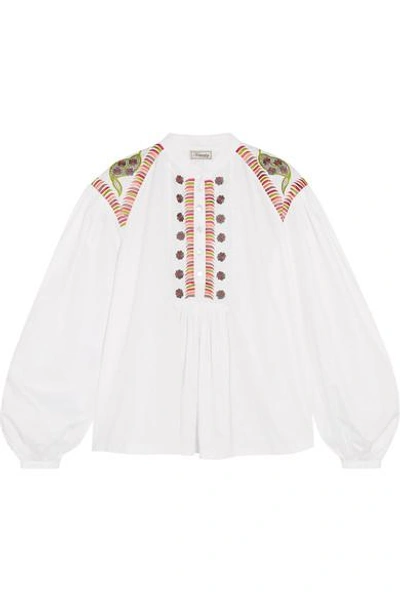Temperley London Fable Embroidered Cotton Blouse