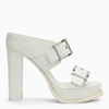 Alexander Mcqueen Alexander Mc Queen 120mm Leather Platform Sandals In White