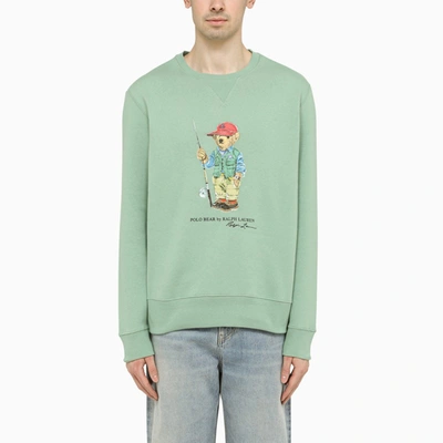 Polo Ralph Lauren Polo Bear Fleece Crewneck Sweatshirt In Faded Mint