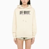 Off-white Big Logo Hoodie In Beige
