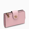 GUCCI PINK WALLET IN GRAINED LEATHER,739498AABXM/M_GUC-5823_100-U