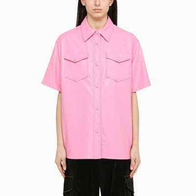Stand Studio Pink Norea Faux-leather Shirt