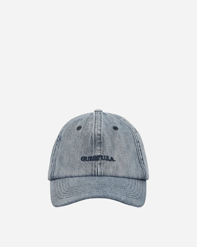 Guess Usa Washed Denim Dad Hat In Blue