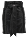 Nanushka Meda Belted Vegan Leather Mini Skirt In Black