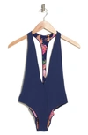 Maaji Tiky Reversible One Piece In Blue