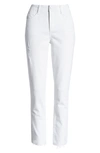 Wit & Wisdom 'ab'solution High Waist Raw Hem Ankle Straight Leg Jeans In Optic White