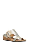 Donald Pliner Vine Buckled Wedge Sandal In Platino