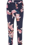 ERDEM Giulia cropped floral-print slim-leg pants