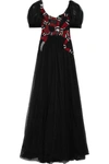 GUCCI EMBELLISHED EMBROIDERED TULLE GOWN