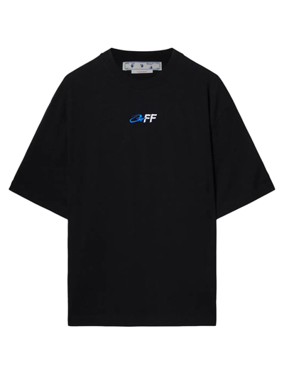 Off-white Embroidered Logo T-shirt In Black