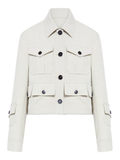 Durazzi Milano Multi-pocket Cropped Jacket In White