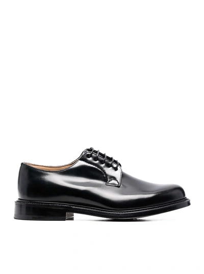 Church's Shannon Derby In Brushed Calfskin In Black