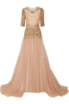 JENNY PACKHAM Bead and sequin-embellished tulle gown