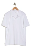 Calvin Klein Short Sleeve Logo Slub Polo Shirt In Brilliant White