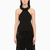 Off-white Halter Neck Tubolar Stretchy Top In Black