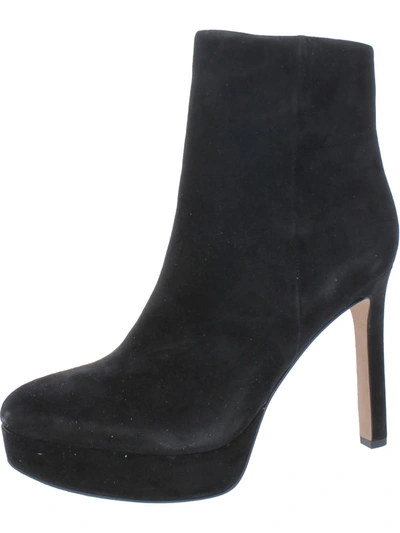 Veronica Beard Dali Womens Suede Heels Booties In Black