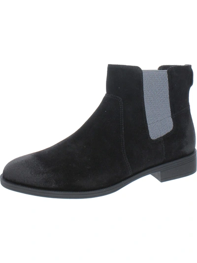 Vionic Alana Womens Suede Ankle Chelsea Boots In Black
