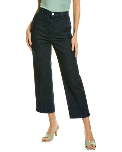 Theory Wool-felt Straight-leg Pants In Blue