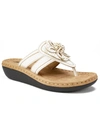 CLIFFS BY WHITE MOUNTAIN CARNATION WOMENS FAUX LEATHER SLIDE ON THONG SANDALS