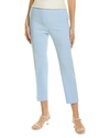 Theory Cropped Karottenhose Aus Einer Leinenmischung In Blue