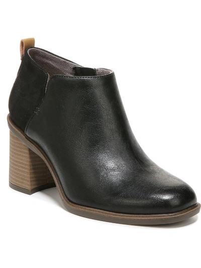 Dr. Scholl's Shoes Roxanne Womens Faux Leather Ankle Booties In Black