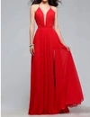 FAVIANA A LINE EVENING GOWN IN RED