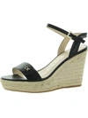 CALVIN KLEIN HAMAL WOMENS FAUX LEATHER STRAPPY ESPADRILLE HEELS