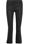 J BRAND SELENA CROPPED COATED MID-RISE BOOTCUT JEANS