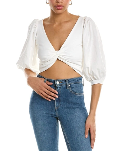 Amur Oni Crop T-shirt In White