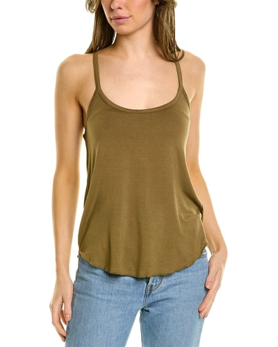 Chaser Cool Jersey Ruffle Tank In Green