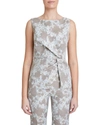 Santorelli Star Linen-blend Blouse In Grey