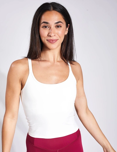 Girlfriend Collective Gemma Scoop Neck Tank Top In White