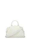 BOTTEGA VENETA HANDBAGS HANDLE LEATHER WHITE CHALK