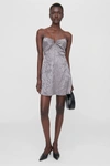Anine Bing Papillon Dress In Ash Violet Butterfly Jacquard In Violet