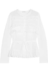 ALAÏA Ruffled Swiss-dot cotton blouse