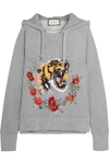 GUCCI EMBROIDERED EMBELLISHED COTTON-JERSEY HOODED TOP