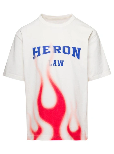 Heron Preston Heron Law Flames T-shirt In White