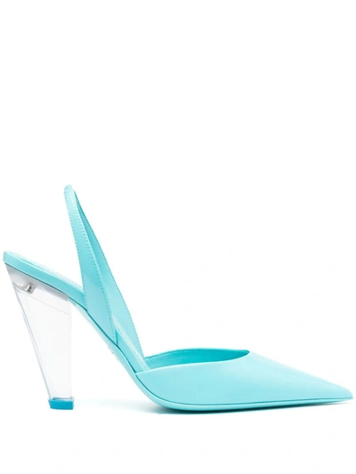 3juin 105mm Slingback Pumps In Clear Blue