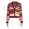 Amiri Cardigan In Multicolor Cotton And Nylon In Purple